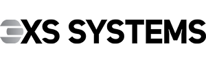 Logo for XS Systems, featuring a gray and white geometric symbol on the left and bold black text XS SYSTEMS to the right.