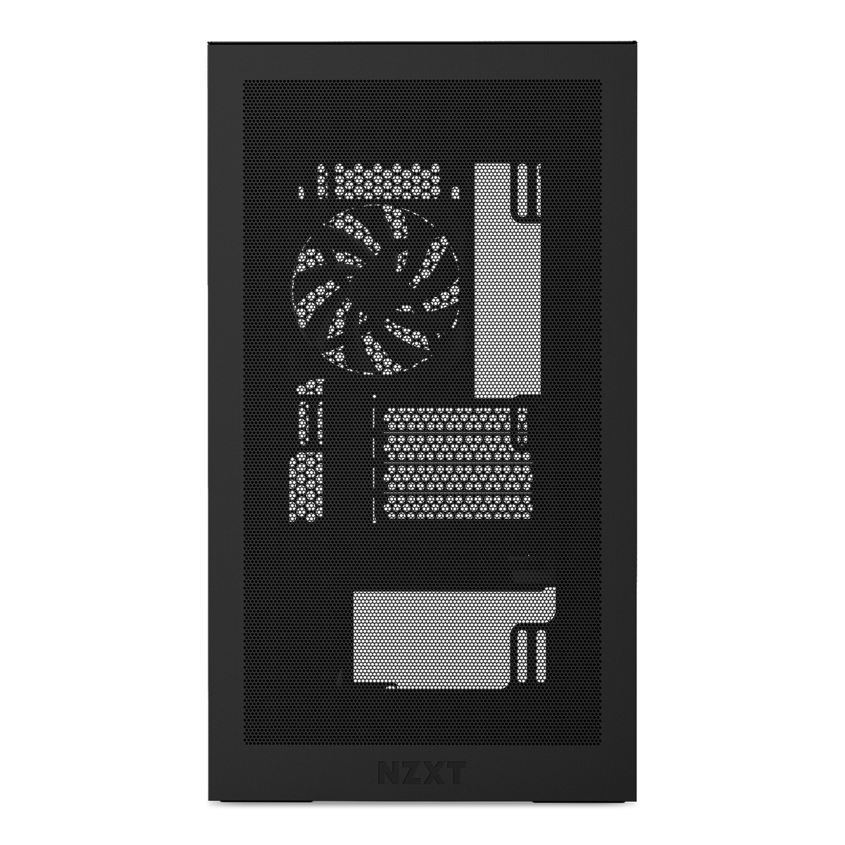 NZXT H3 Flow case in black, front view