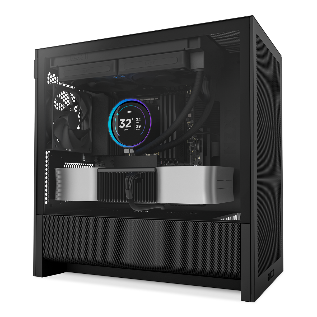 NZXT H3 Flow case in black with a completed PC build inside