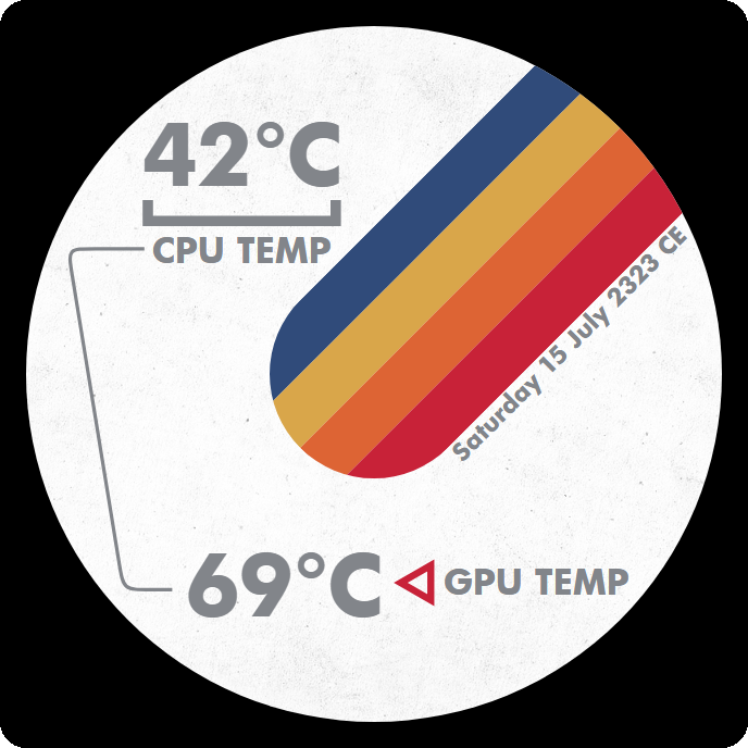 Ekran Krakena inspirowany grą Starfield z temperaturami CPU i GPU