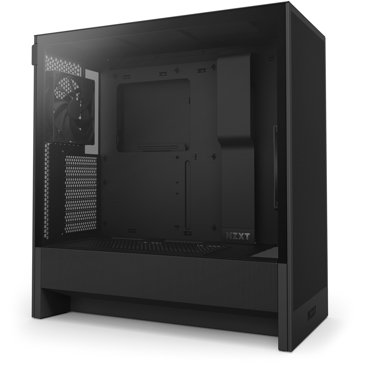 NZXT H5 Flow black, hero angle of the chassis