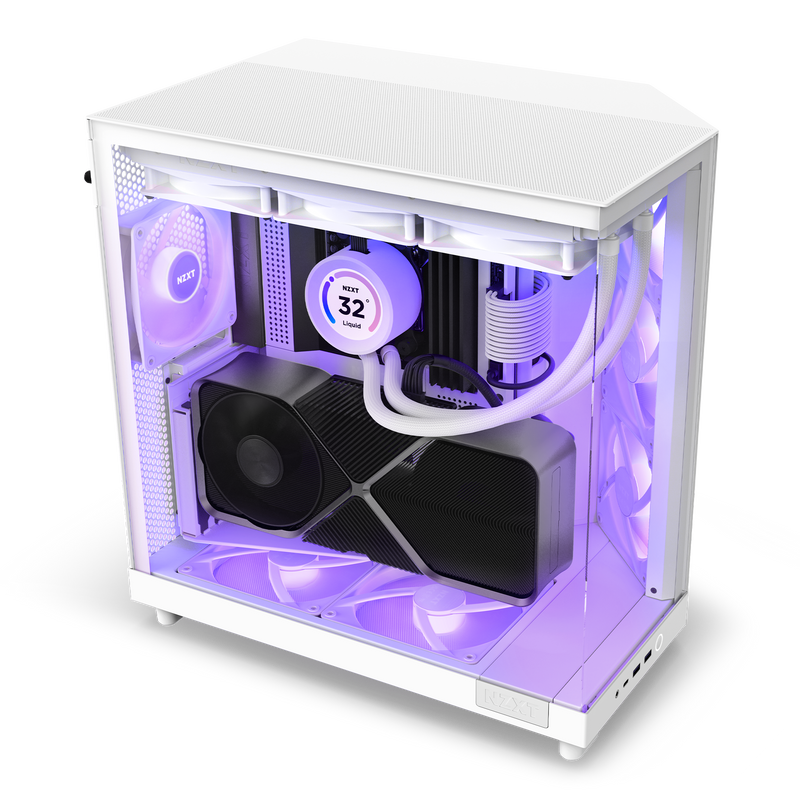 NZXT H6 Flow RGB white with components installed