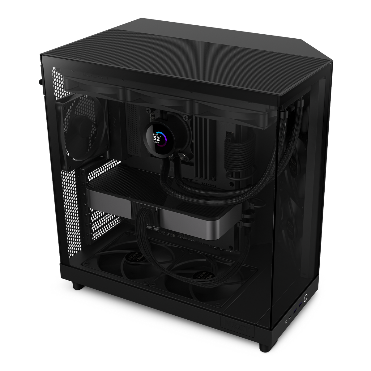 NZXT H6 Flow black with components installed