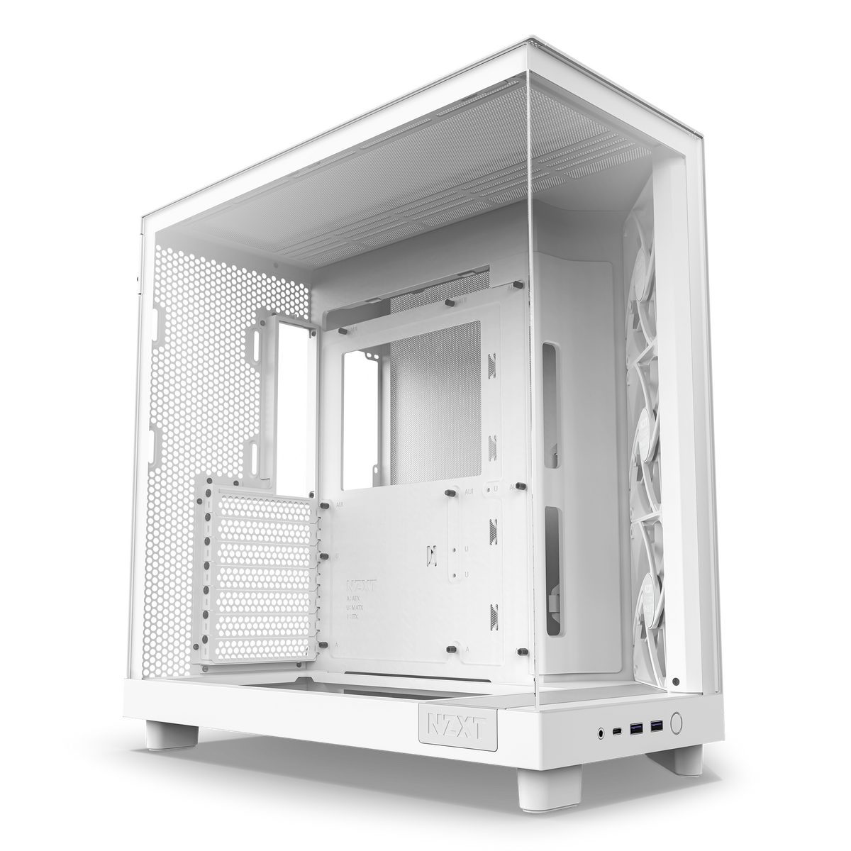 NZXT H6 Flow white, front three-quarter view