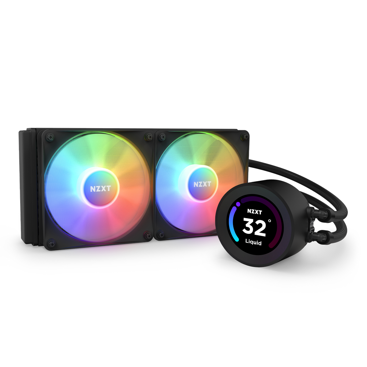 NZXT Kraken Elite 240 RGB black, three-quarter view