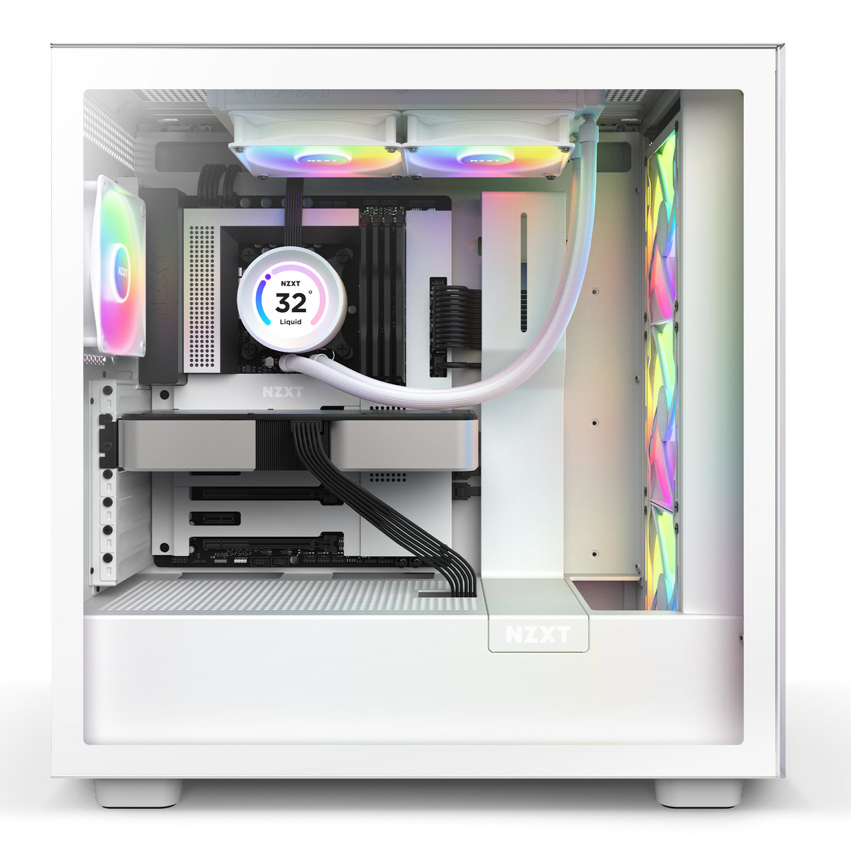 NZXT Kraken Elite 240 RGB white installed in a build
