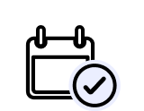 A simplified black outline of a folder with a circled checkmark in the bottom right corner, suggesting approval, completion, or verification of the folder’s contents.