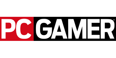 The PC Gamer logo with PC in bold white letters on a red background and GAMER in bold white letters on a black background.