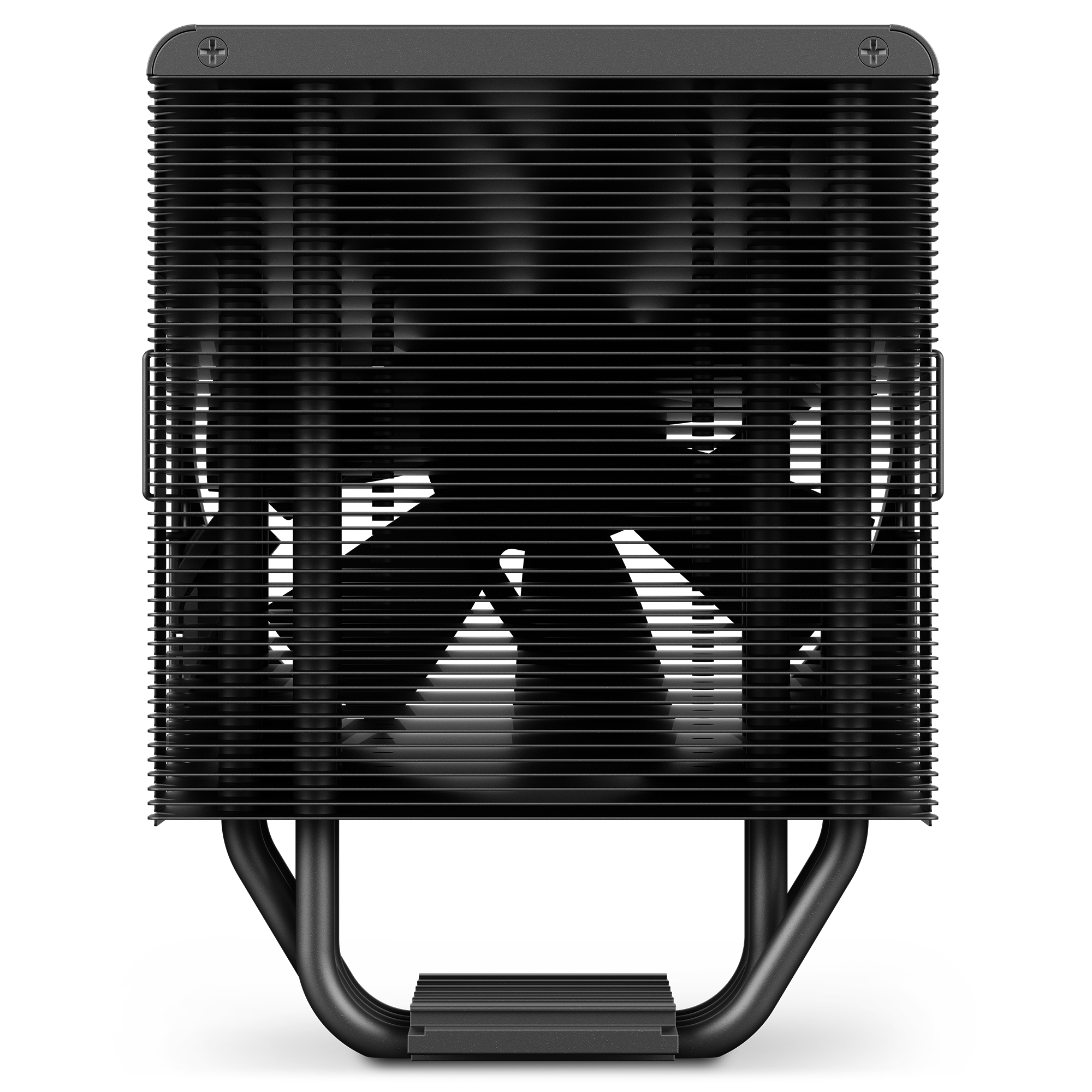 The NZXT T120 is a black vertical air cooler CPU with a large front fan and horizontal metal heat sink fins, featuring Direct Contact technology for improved thermal performance, shown against a plain background.