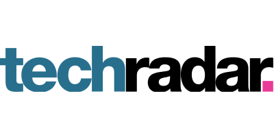 The image displays the word techsoup in lowercase, with tech in blue and soup in black, followed by a small pink square. The background is white.