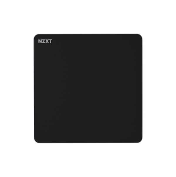 The NZXT Zone Elite is a black, square mouse pad with rounded corners and a white NZXT logo at the top left. Its ultra-smooth surface provides optimal glide for your mouse and stands out on any white background.